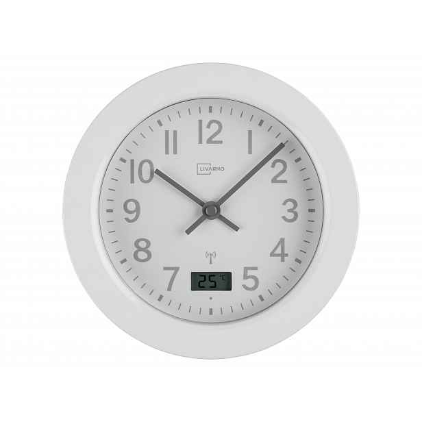 Livarno® Koupelnové hodiny řízené rádiovým signálem (bílá)
