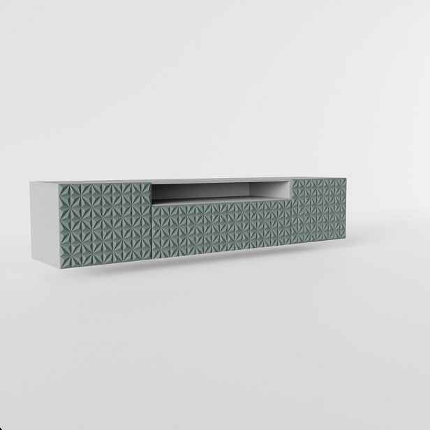 MASSENO ZÁVĚSNÝ TV STOLEK ROVA, 200/41/40 cm, bílý /, zelený