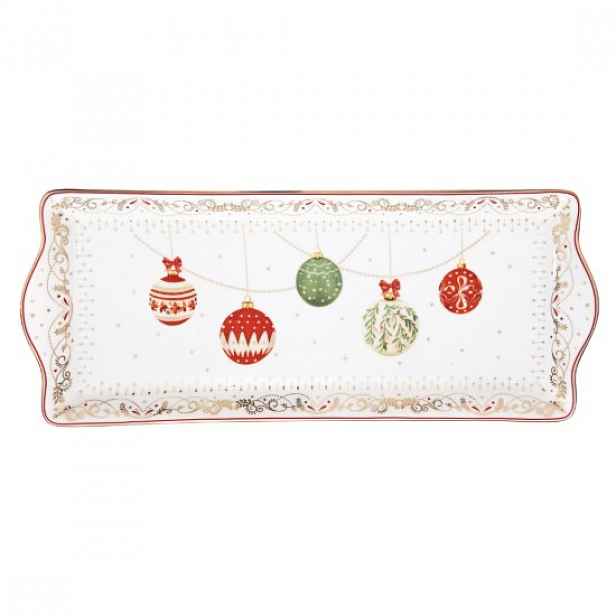 Servírovací podnos, porcelán, 35x15cm, "Christmas Eve" - ​​Easy Life