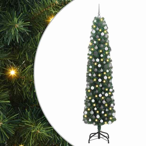 vidaXL Umělý vánoční stromeček Zelená 210 cm PVC, ocel a plast