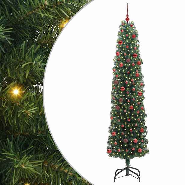 vidaXL Umělý vánoční stromeček Zelená 210 cm PVC, ocel a plast