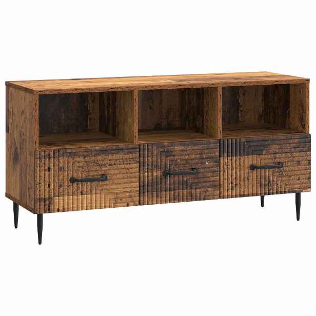 vidaXL Televizní skříň Staré dřevo 102 x 34,5 x 50 cm Kompozitní dřevo