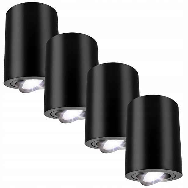 4x Halogenové Led stropní svítidlo Spot Tuba GU10 na omítku Velká pohyblivá
