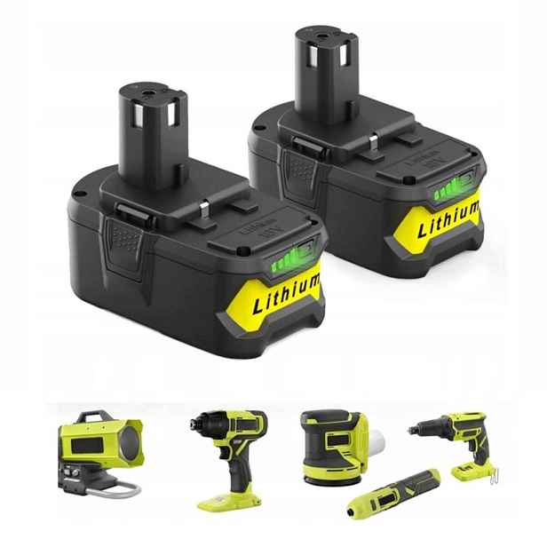 2X 18V 6,0AH Náhrada Za Akumulátor Ryobi RB18L50 RB18L40 S Indikátorem