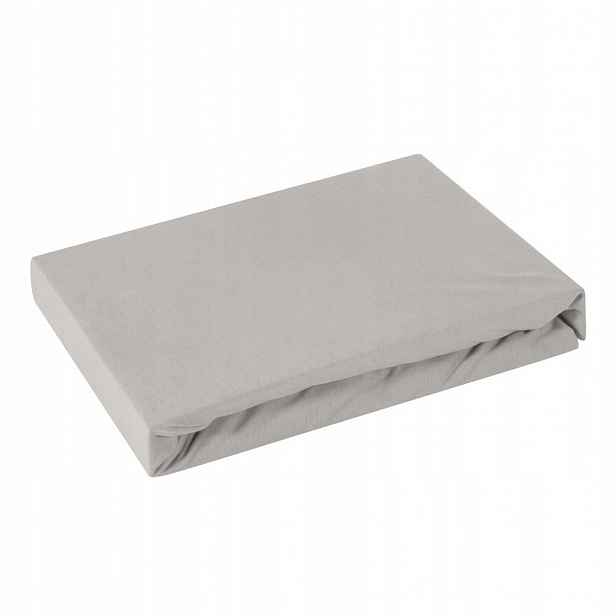 Prostěradlo jersey s gumičkou 240x220 stříbrné na matrace 30 cm 125 g/m2
