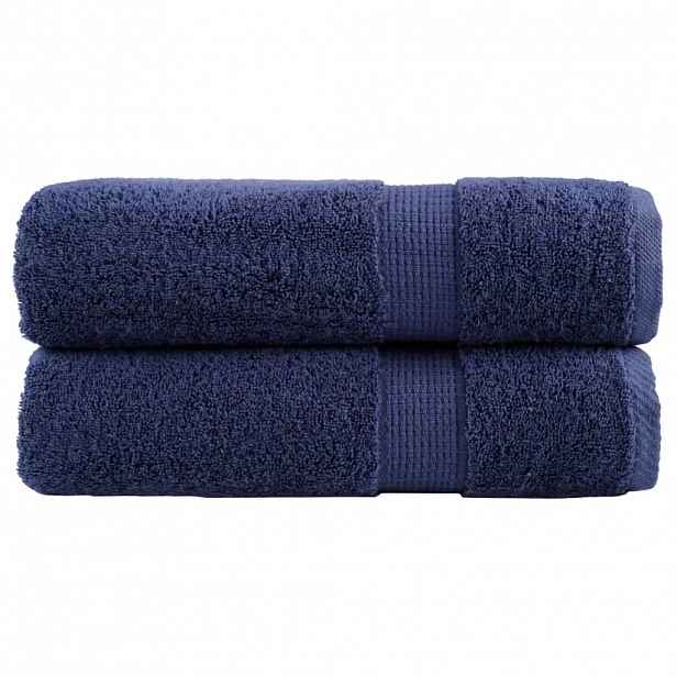 vidaXL Prémiové osušky SOLUND 2 ks tmavě modré 100x150 cm 600 g/m²