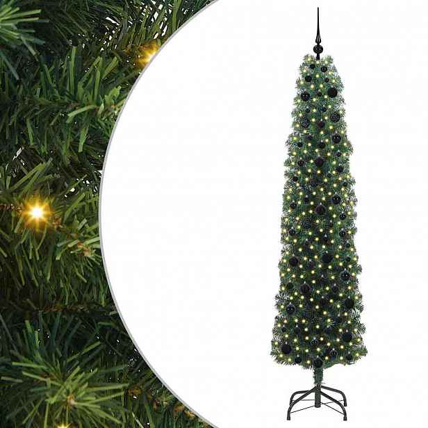 vidaXL Umělý vánoční stromeček Zelená 210 cm PVC, ocel a plast