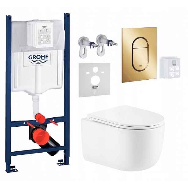 Grohe Rapid Sl s Wc mísou Imprese Lesna Tornado a zlatým tlačítkem