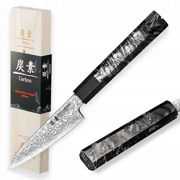 Malý loupací nůž Paring 105 mm Dellinger Carbon Fiber Octagon