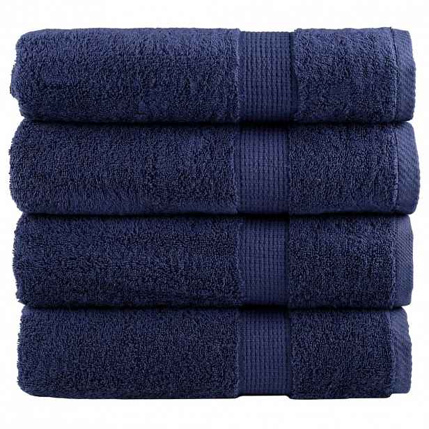 vidaXL Prémiové osušky SOLUND 4 ks tmavě modré 100x150 cm 600 g/m²