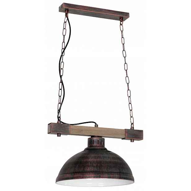 Závěsná stropní lampa Hakon hnědá bílá 1xE27 industriální do kuchyně