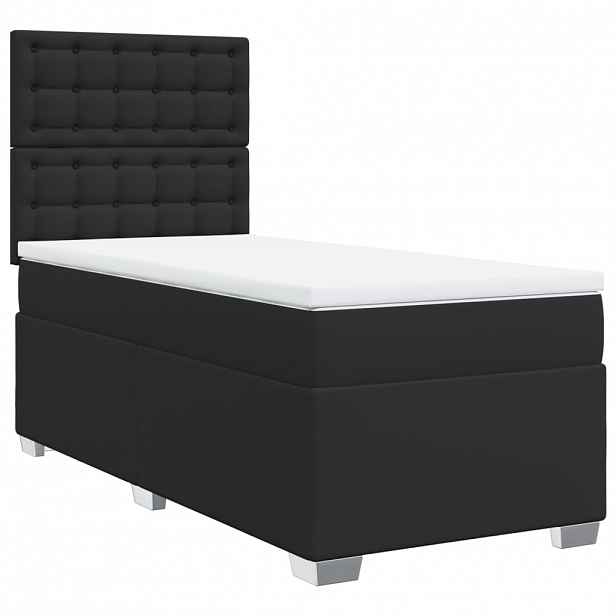 vidaXL Box spring postel s matrací černá 90x190 cm umělá kůže