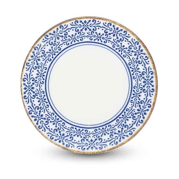 Bílý/modrý dezertní  porcelánový talíř ø 16 cm Azul – BonBistro