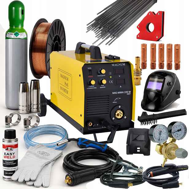 Svařovací stroj Magnum Mig 220W Igbt Mig/mag Mma Fcaw 200A 230V Migomat SET1