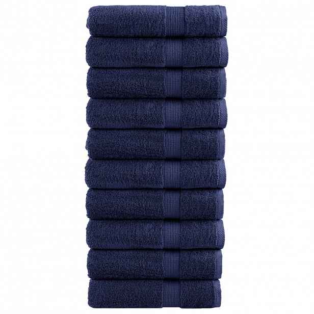 vidaXL Prémiové osušky SOLUND 10 ks tmavě modré 100x150 cm 600 g/m²