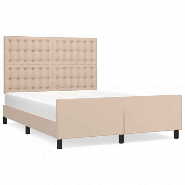 vidaXL Rám postele s čelem cappuccino 140x200 cm umělá kůže