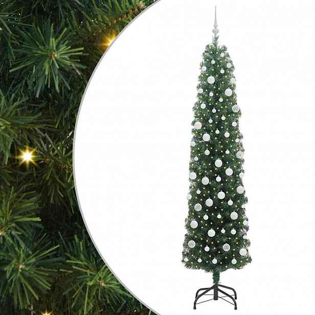 vidaXL Umělý vánoční stromeček Zelená 210 cm PVC, ocel a plast