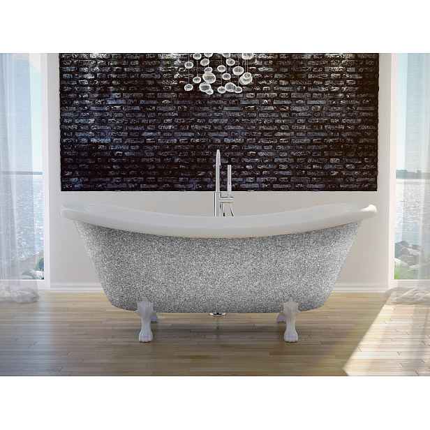 BESCO Olsen Spa  AMELIA VANALI190CG2 - Volně stojící vana AMELIA Glam - stříbrná
