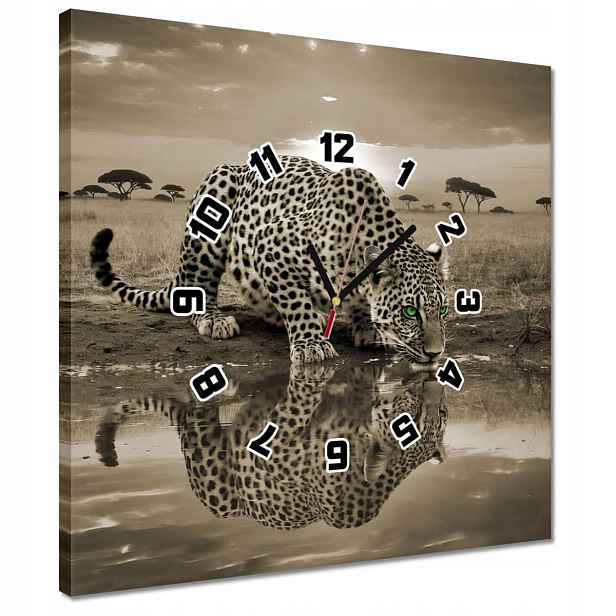 Hodiny 40x40 Tygr Gepard Do Ložnice