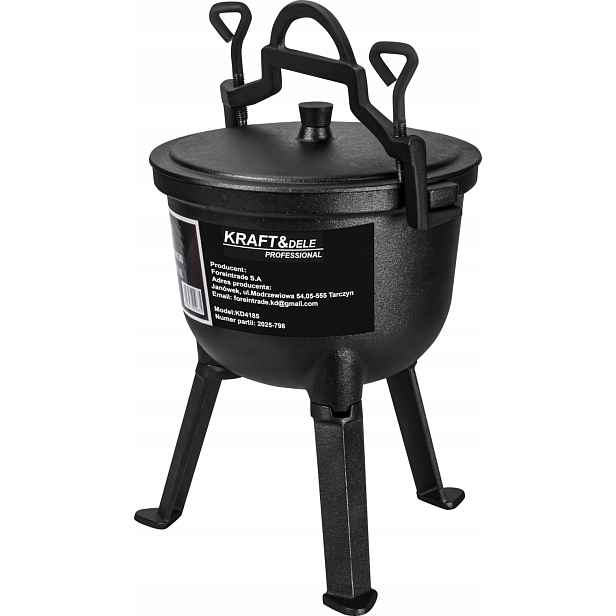 Lovecký kotlík litinový hrnec 4L Kraft&dele KD4185