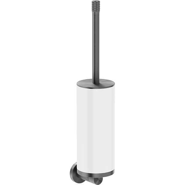 Mexen Triv toaletní kartáč, bílá/kartáčovaná gunmetal šedá 70A33071-66W