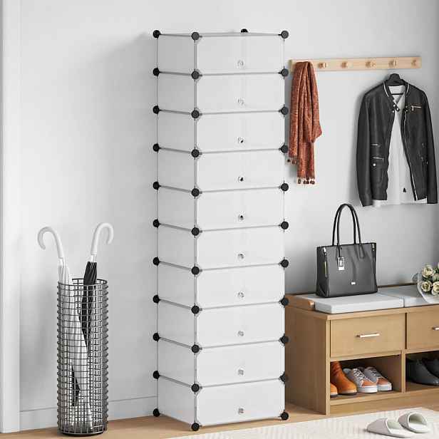 vidaXL Organizér na boty s 10 přihrádkami, bílý