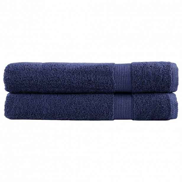 vidaXL Prémiové saunové osušky SOLUND 2 ks tmavě modré 80x200 cm 600 g/m²