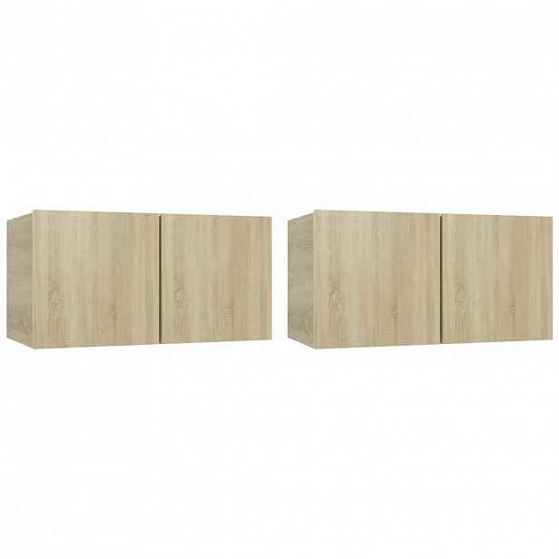vidaXL Závěsné TV skříňky 2 ks dub sonoma 60x30x30 cm