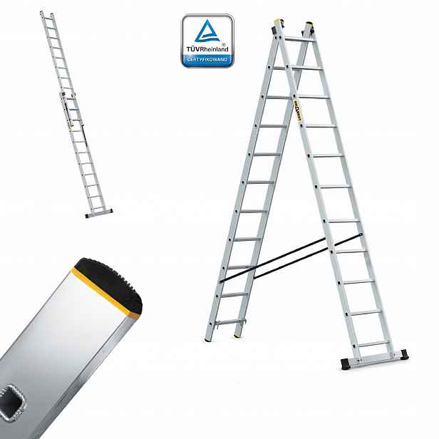 Žebřík 2x11, multifunkční, 150 kg Drabest Hák