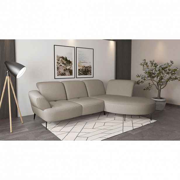 Sit & More ROHOVÁ SEDAČKA, textil, šedohnědá