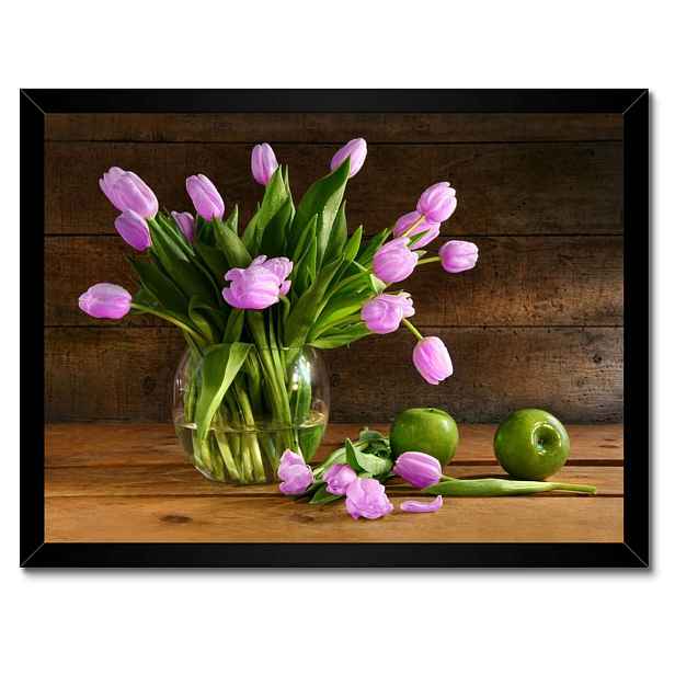 Plakáty v rámu 40x30 Fialové tulipány