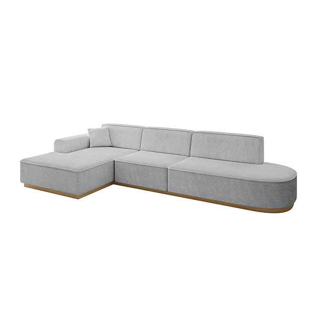 ALTDECOR ROHOVÁ SEDAČKA s otomanem, levá IREA-L2-v2 327x165x80 Šedá Manšestr