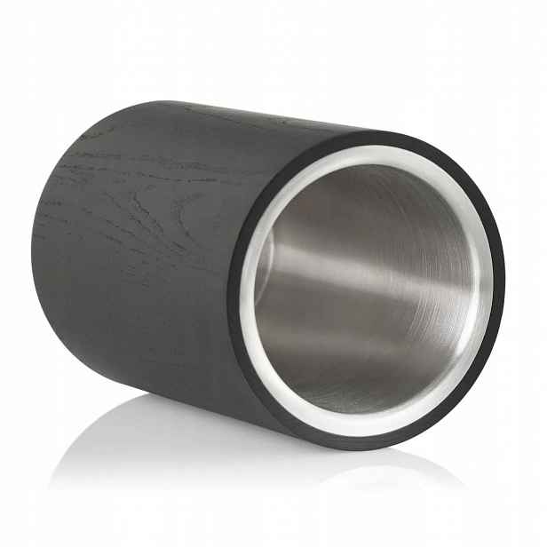 Chladič AdHoc na víno Vine inox jasanový kbelík černý 19 x 10 cm