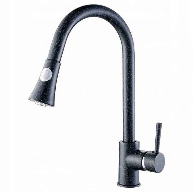 Dřezová baterie Granit 6 Bld 769D, černá, Vytahovací Sprcha