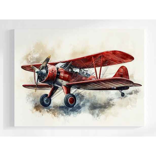 Plakát Retro Letadlo Akvarel Dekorace Vintage 100x75