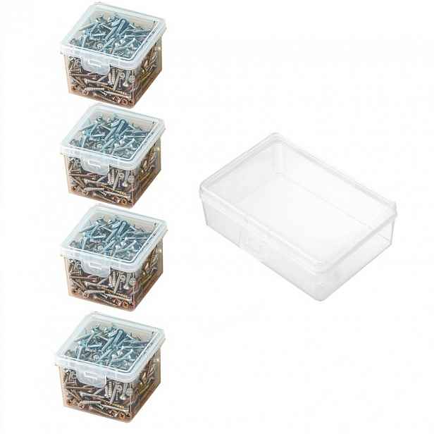 TEMU Sada 5 ks (Čtyři krátké + Jeden dlouhý) 9,6 cm * 7,6 cm * 3,5 cm, 8 cm * 8 cm * 6 cm, sada hardwarových dílů do boxu na nářadí, plastové šrouby,