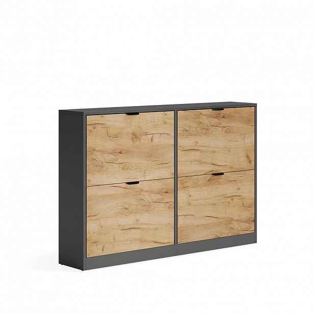 Vicco BOTNÍK NA BOTY Gizmo, Zlatý mocný dub/Antracit, 115 x 77.6 cm s 2x2 přihrádkami