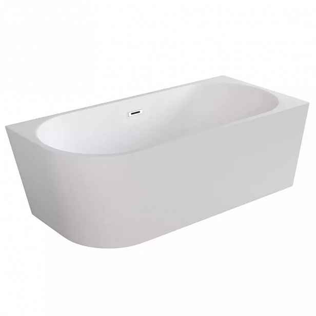 Volně stojící rohová vana Zoya 150/80 P + click clack s obdélníkovým přepadem slim v provedení chrom