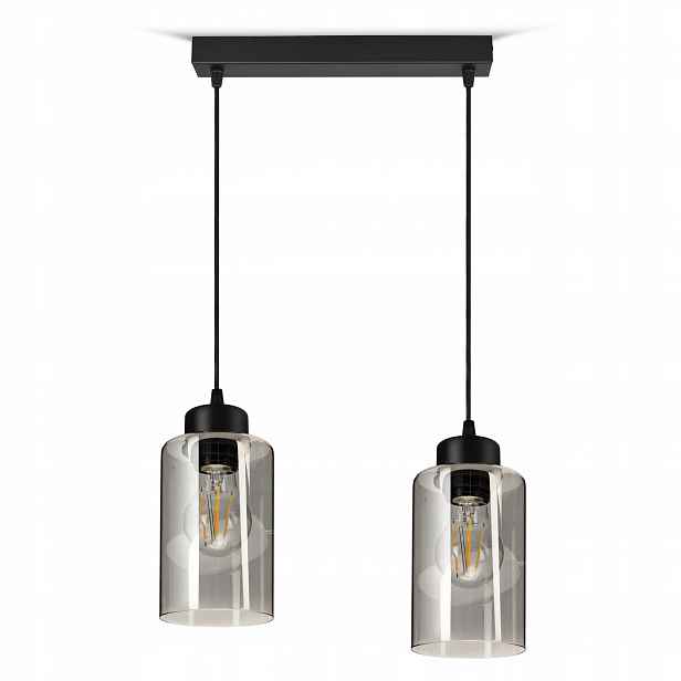 Závěsná stropní lampa Lustr Černá Sklo Tube 535-BZ2 Led E27
