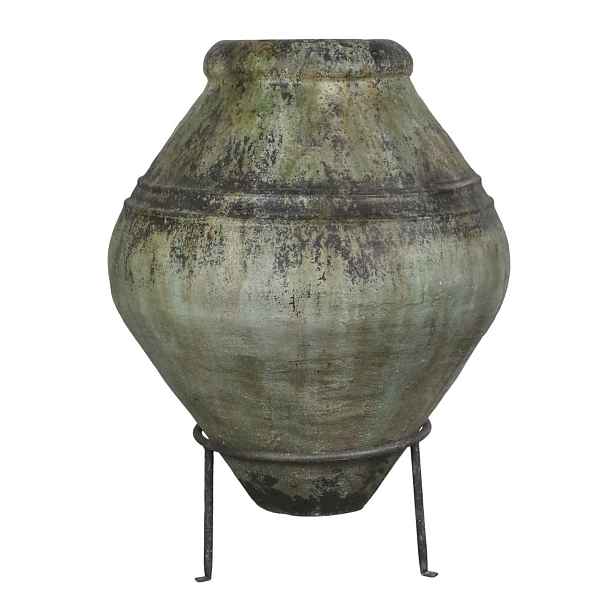 Zelený antik květináč s podstavcem Chic Antique – Ø 75*103,5 cm Chic Antique