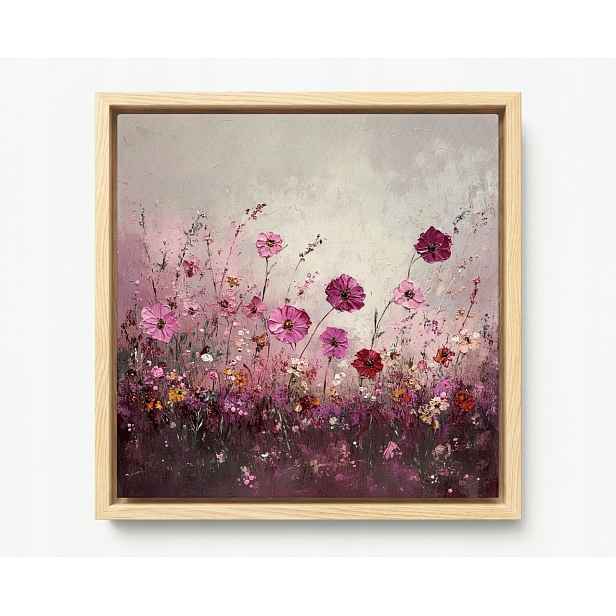 Obraz Rám Americký Box Příroda Pole Zahrada Fialové Květiny 60x60