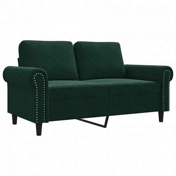 vidaXL 2místná pohovka tmavě zelená 120 cm samet