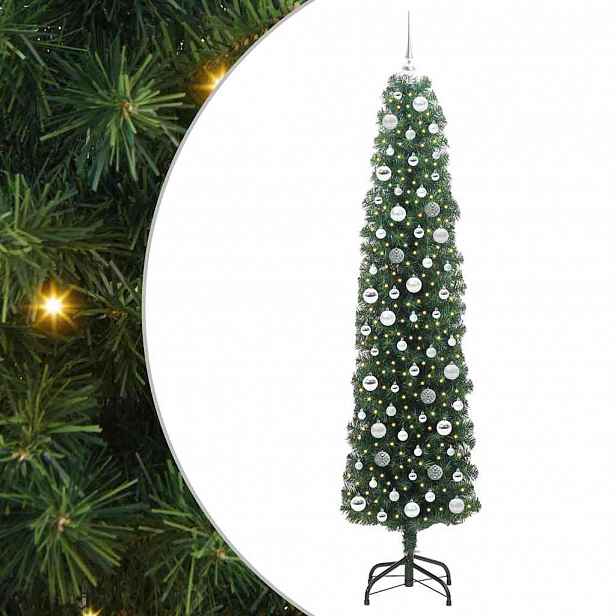 vidaXL Umělý vánoční stromeček Zelená 210 cm PVC, ocel a plast