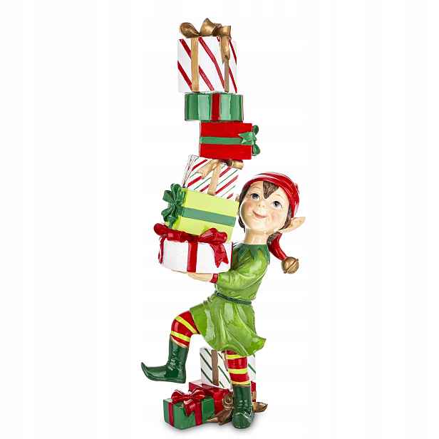 Vánoční Figurka Skřítek 60 CM S Dárky, Dekorace Na Vánoce
