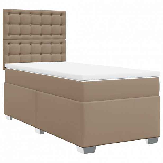 vidaXL Box spring postel s matrací cappuccino 90x190 cm umělá kůže