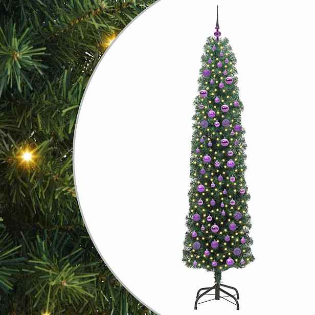 vidaXL Umělý vánoční stromeček Zelená 210 cm PVC, ocel a plast