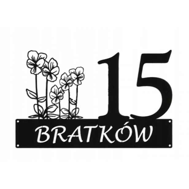 Číslo Na Dům 60 cm Tabule Adresa Ocel 2 mm ul. Bratków