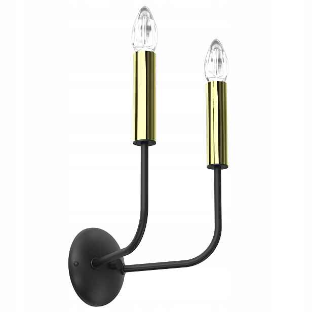 Dvojitá černá zlatá nástěnná lampa elegantní do ložnice Luminex