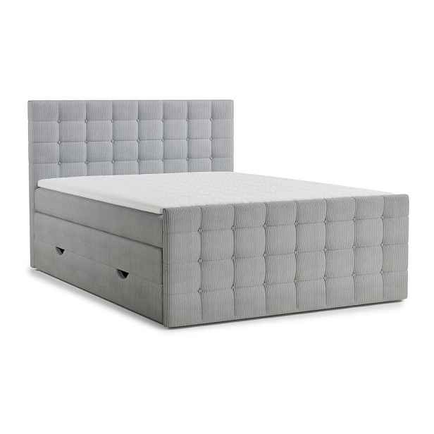 Šedá boxspring postel s úložným prostorem 160x200 cm Tasca – Maison de Rêve