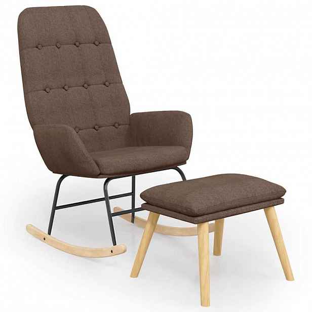 vidaXL Houpací křeslo s podnožkou taupe textil